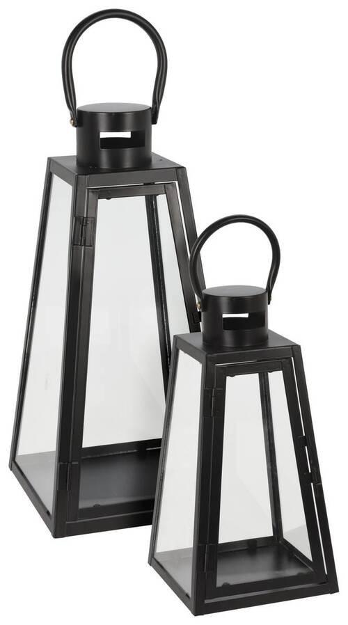Laterne Jana in Schwarz - Schwarz, Basics, Glas/Metall (18/39/18cm) - Modern Living