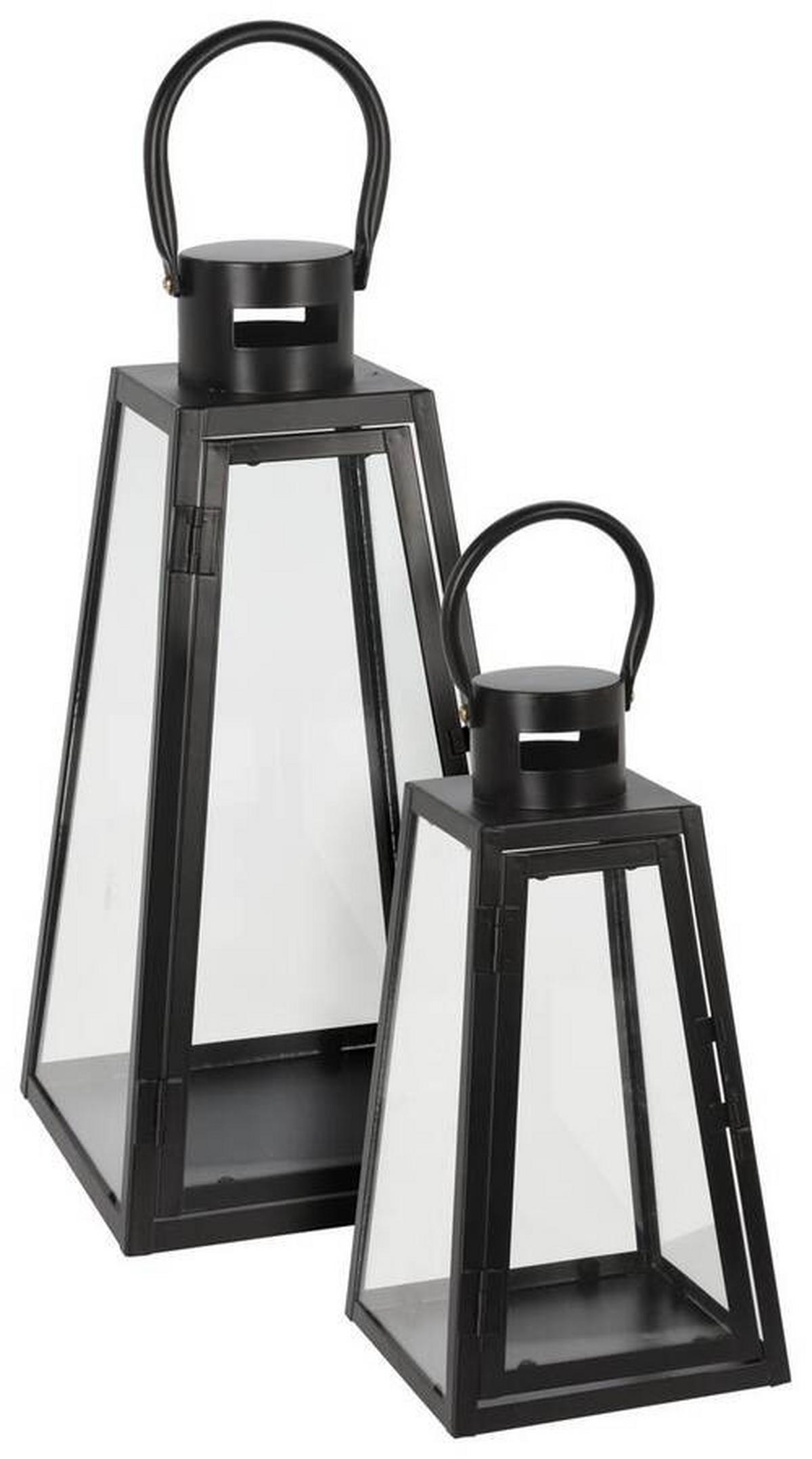 Lámpás Jana - fekete, Basics, Üveg/fém (18/39/18cm) - Modern Living
