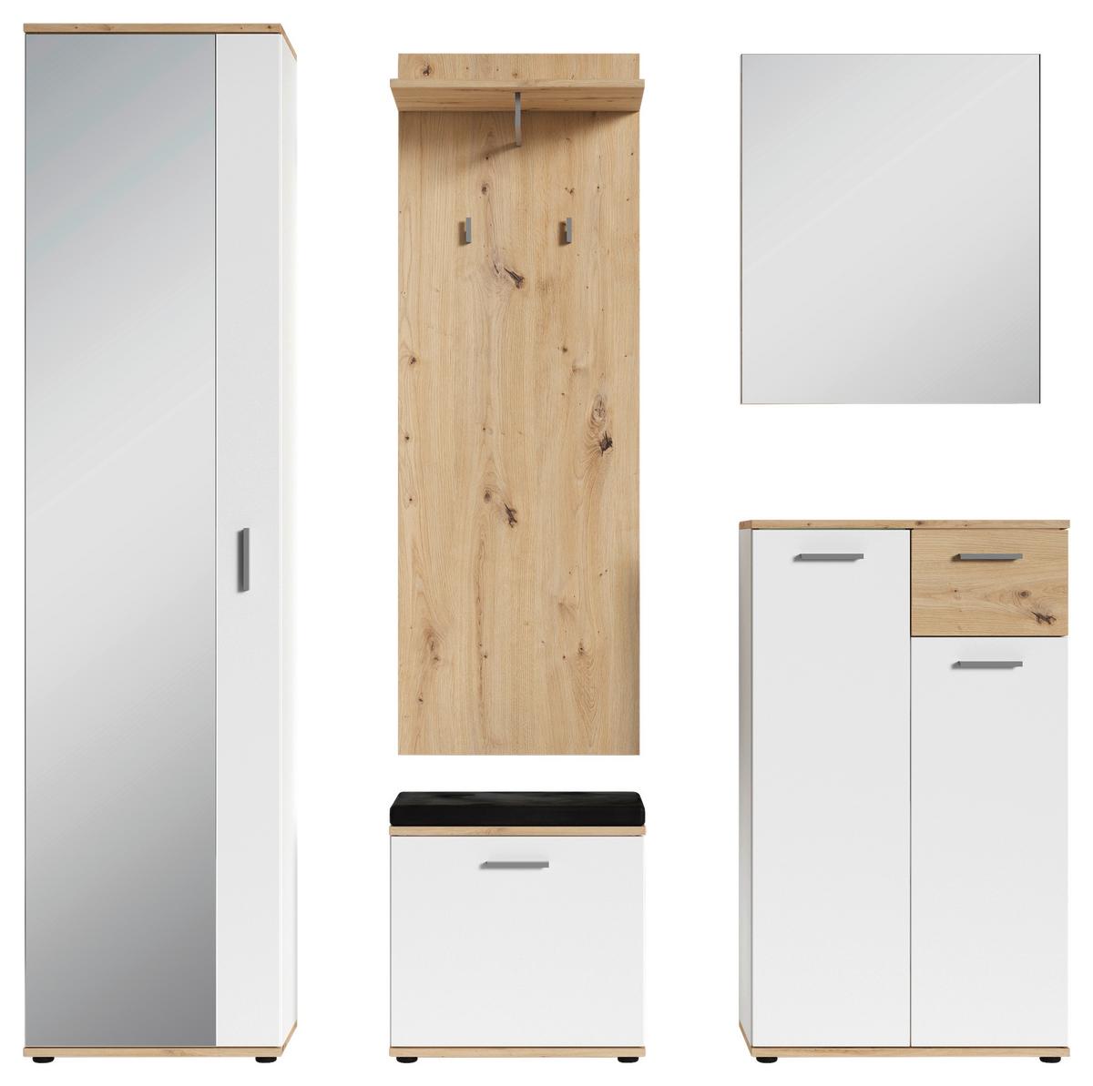 Kommode Jakob ca.60x102x30cm Weiß - Silberfarben/Weiß, LIFESTYLE, Holzwerkstoff/Kunststoff (60/102/30cm) - MID.YOU
