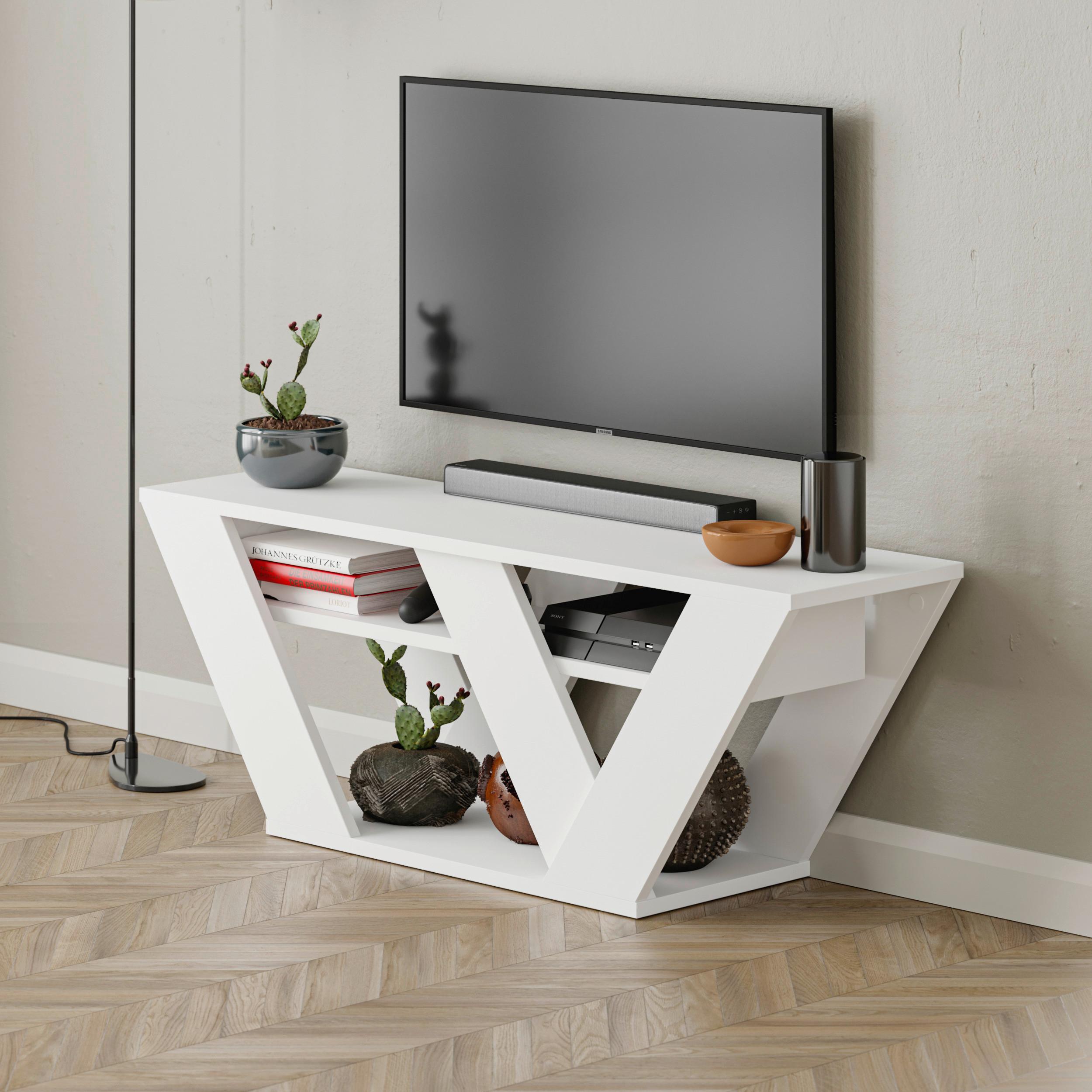 Nizka Omarica Pipralla - bela, Design, leseni material (110/30/40cm) - Livetastic