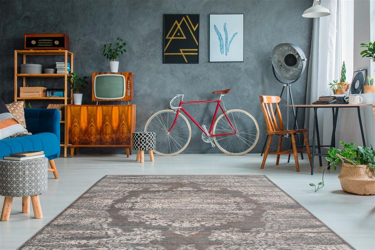 WEBTEPPICH BAROQUE 800 ANTHRAZIT 120X170 - Anthrazit, Basics, Textil (120/170cm) - Kayoom