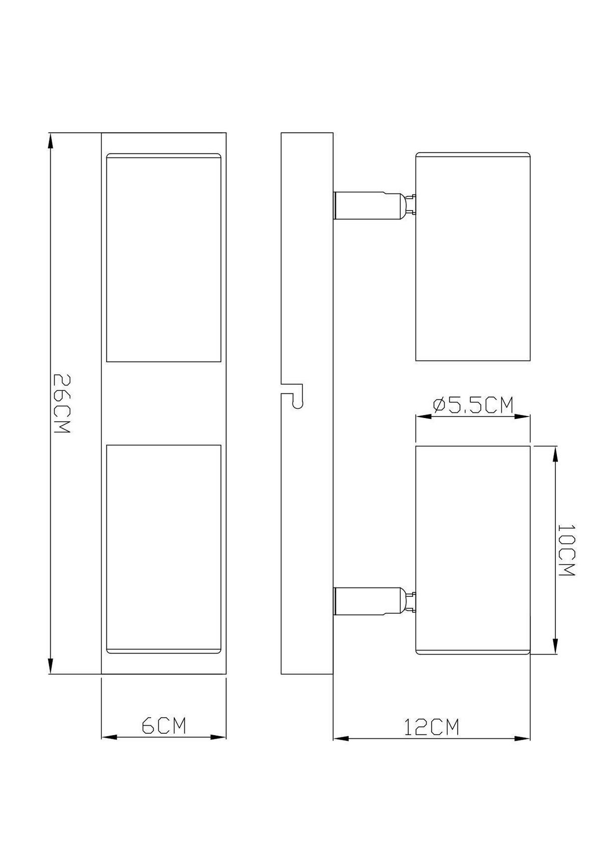 Strahler Witmo in Schwarz max. 35 Watt - Schwarz, MODERN, Metall (26/6/12cm) - Mömax