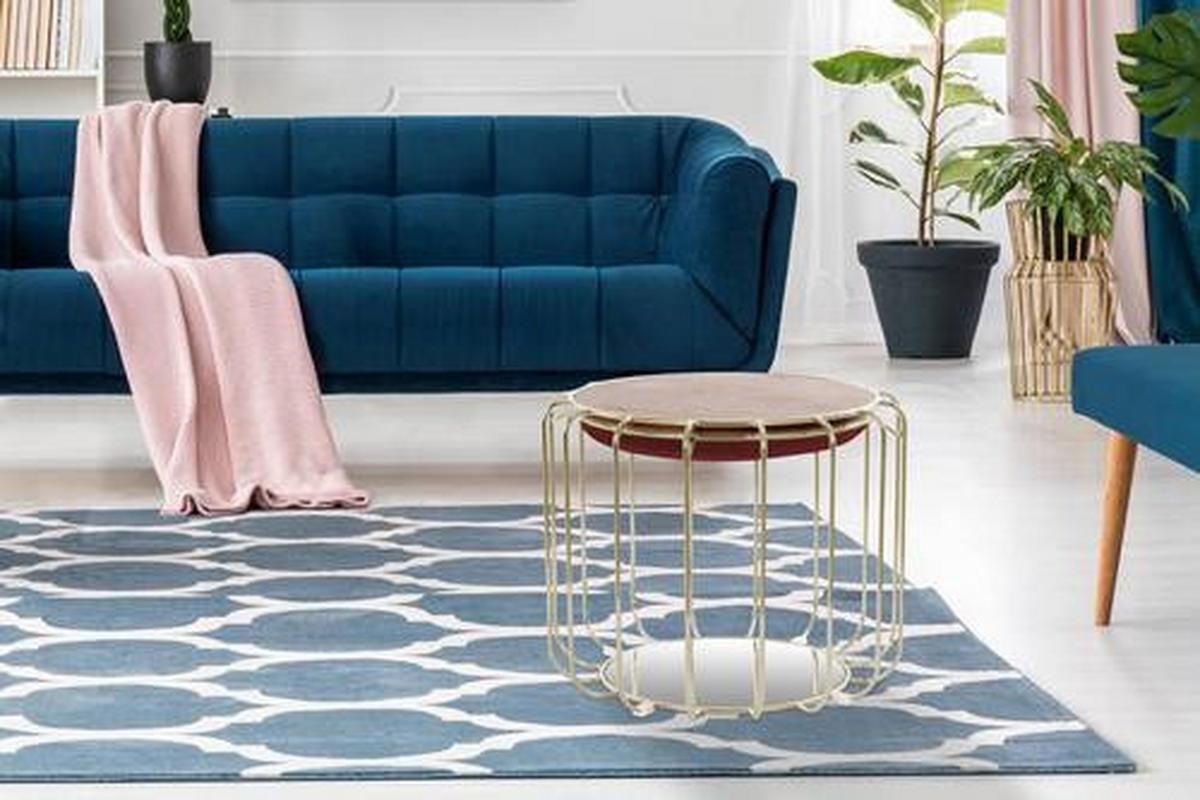 BEISTELLTISCH HKAPI - Rot/Goldfarben, Basics, Glas/Holzwerkstoff (50/50/45cm) - Kayoom