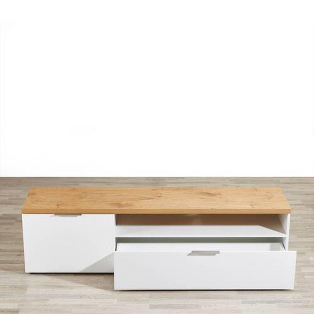 KOMODA NISKA IDEA - kolor dębowy/biały, Design (180/49/43cm) - Xora