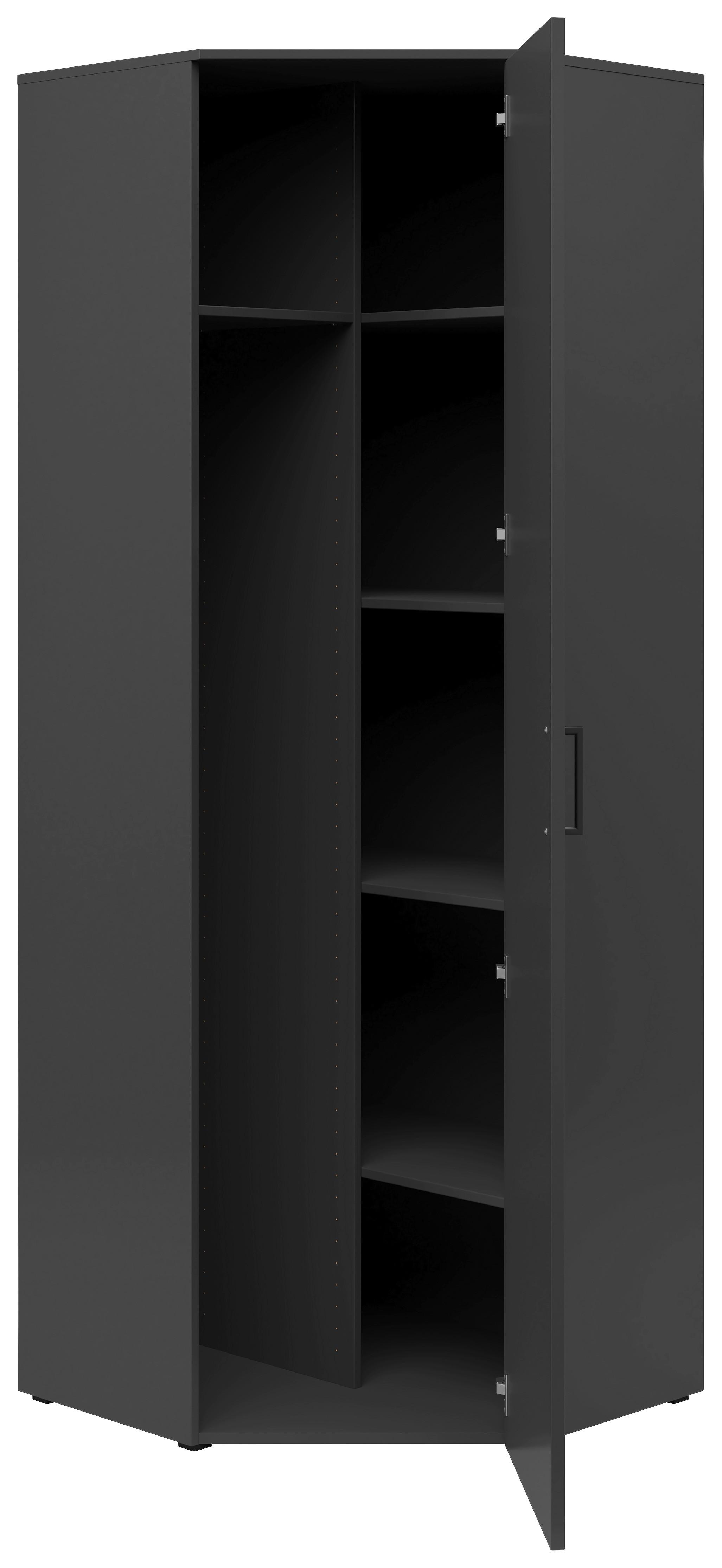 Dulap pe colț MULTI - grafit, Modern, material pe bază de lemn (71,5/71,5cm) - Modern Living