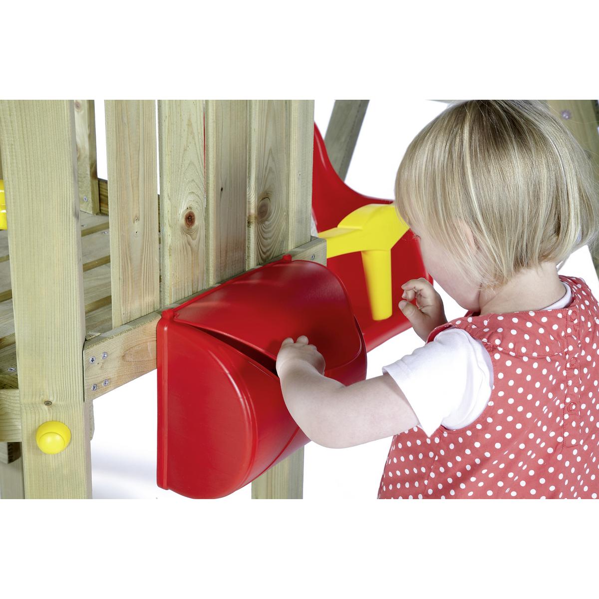 Spielturm Plum aus Holz/Kunststoff - Fichtefarben/Gelb, Basics, Holz/Kunststoff (244/162/123cm)