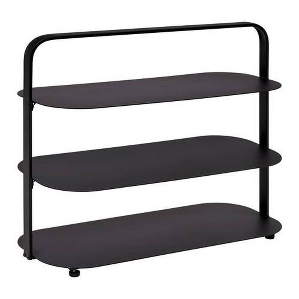 Regal Levit in Schwarz - Schwarz, MODERN, Kunststoff/Metall (80/65/35cm) - Premium Living