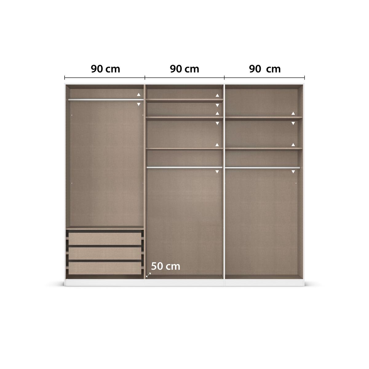Ormar S Klasičnim Vratima Safari - srebrne boje/hrast Artisan, Konvencionalno, drvni materijal (271/210/54cm) - Modern Living