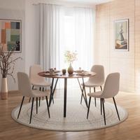Étkezőasztal Malmo - akáciaszínű/fekete, Modern, fa/fém (120/76cm) - Bessagi Home