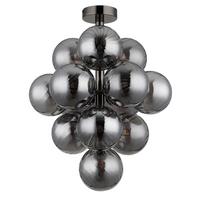 DECKENLEUCHTE 56146DG CONOR - Schwarzchrom/Grau, Design, Glas/Metall (39,5/50cm) - Globo
