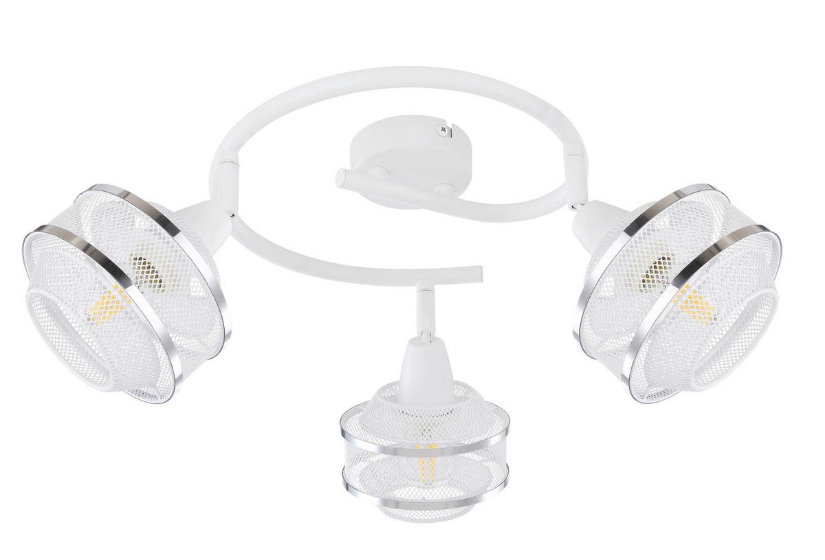 Strahler 54026-3 in Weiß max. 40 Watt - Chromfarben/Weiß, Basics, Metall (25/21,5cm) - Globo