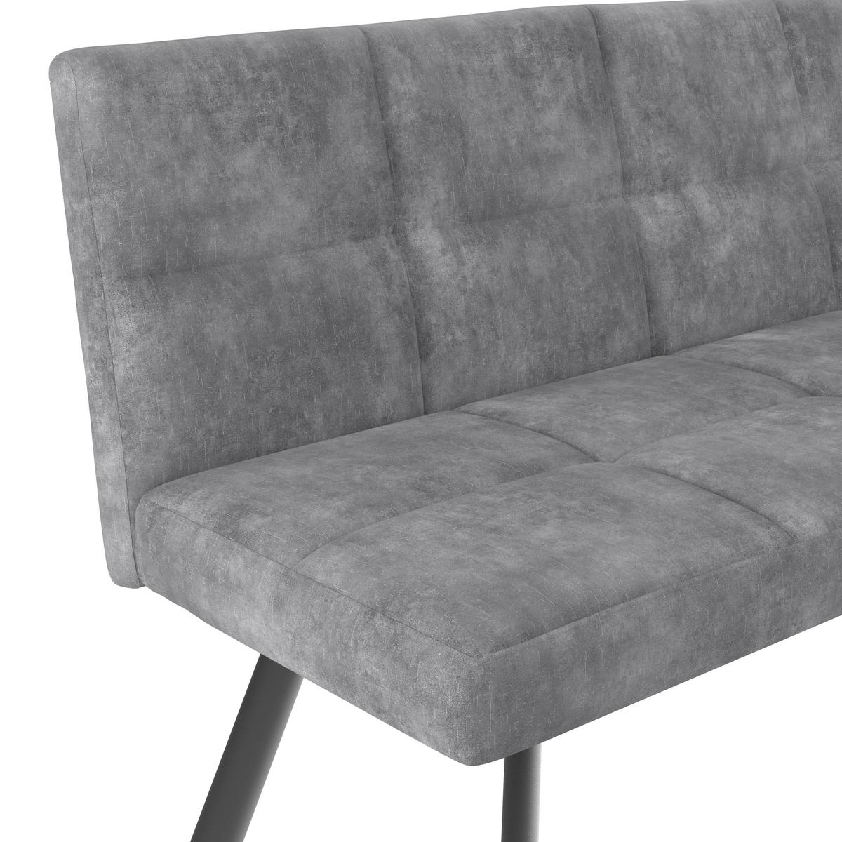 Klop Milos, Siva - siva/črna, Moderno, kovina/tekstil (140/85/60cm)