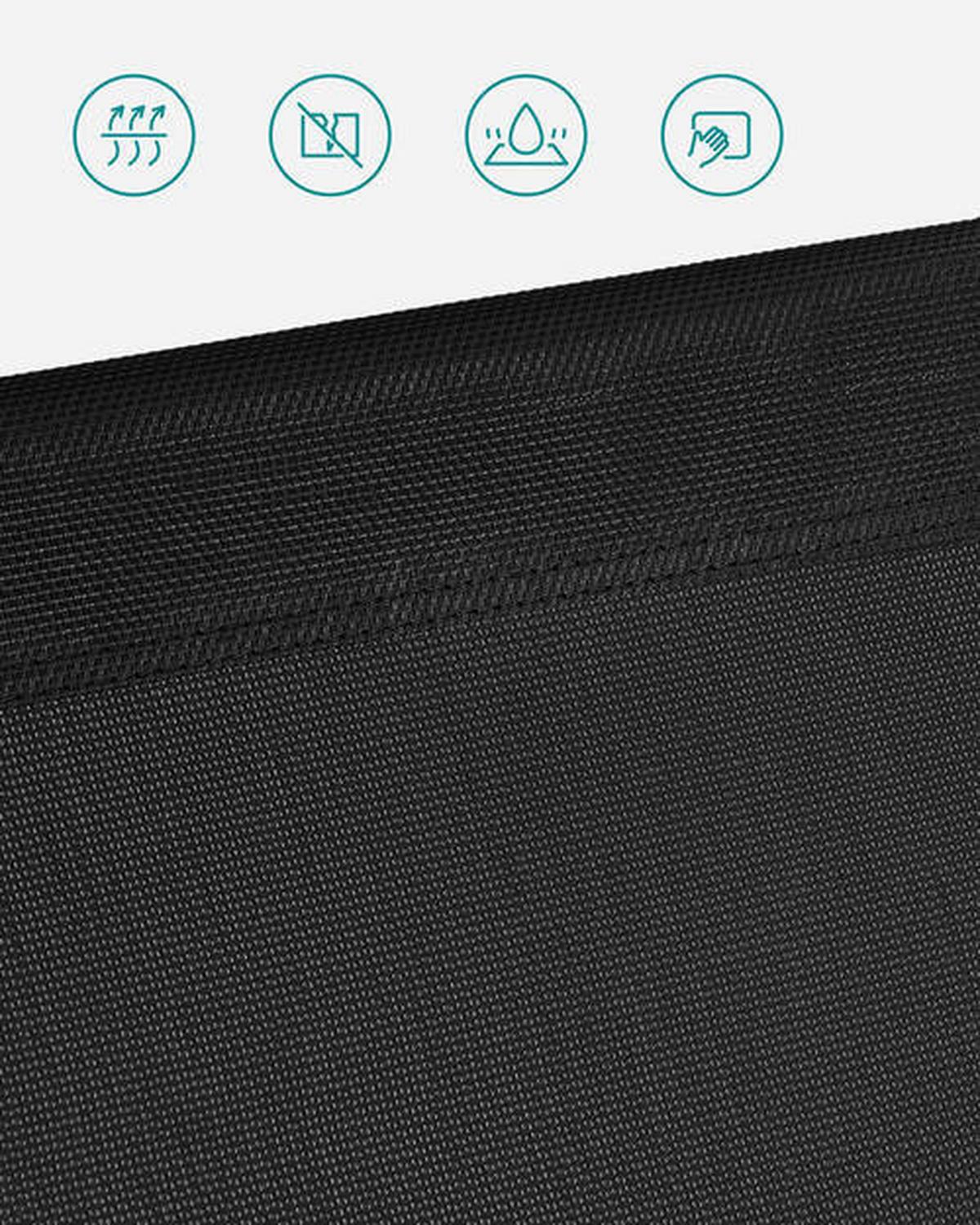 Sonnenliege Großer Liegesessel Schwarz ca. 53x29,5x193cm - Schwarz, Basics, Textil/Metall (53/29,5/193cm) - Modante