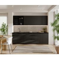 Blok Kuhinja Siena - crna, Moderno, staklo/metal (260/210/60cm) - Modern Living