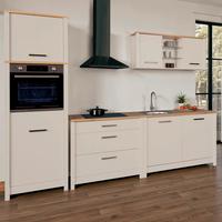 Küchenleerblock Bundle 5 o. Geräte Kaschmir - Kaschmir/Silberfarben, MODERN, Glas/Holzwerkstoff (300cm) - home24