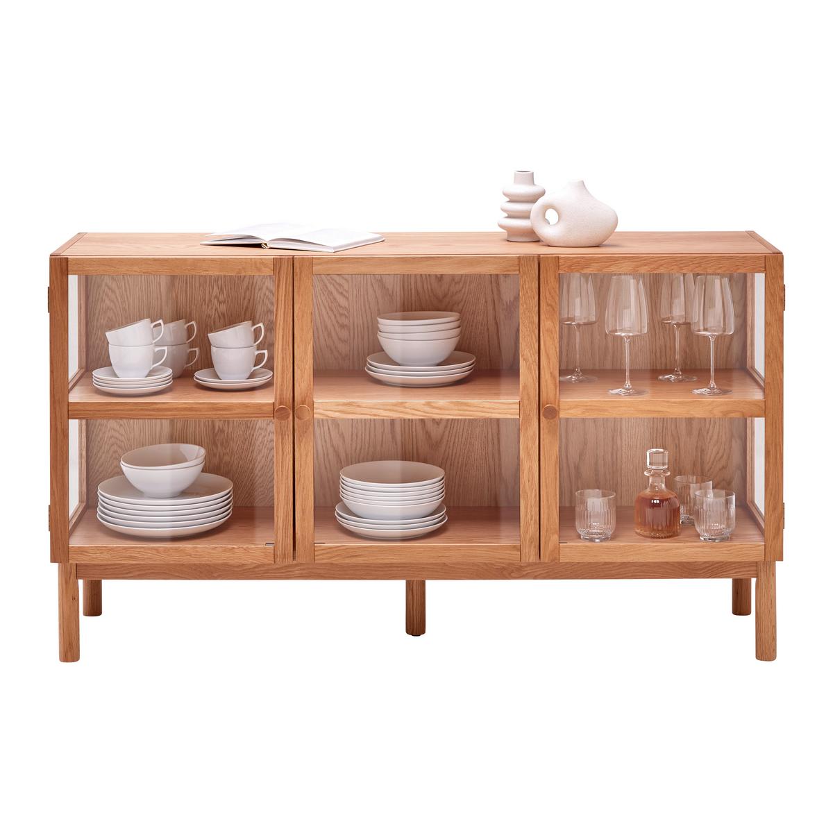 Sideboard Abir Eichefarben - Eichefarben, MODERN, Karton/Glas (140/80/40cm) - Mömax