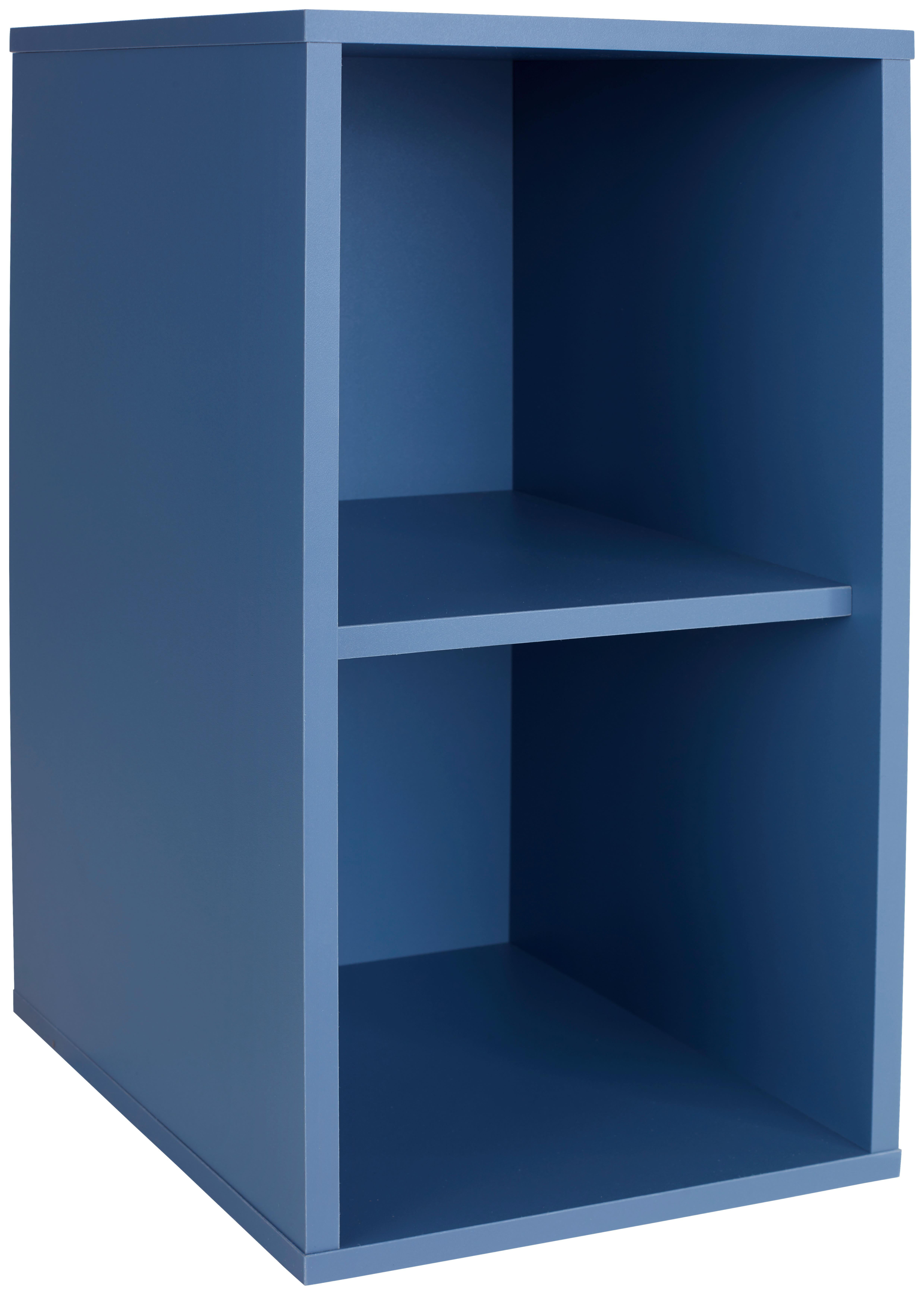 Etajeră Box - albastru, Modern, material pe bază de lemn (23/46/25cm) - Modern Living