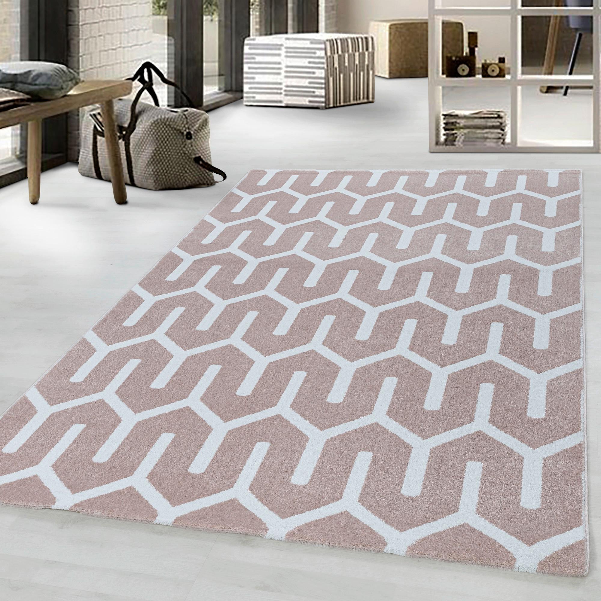 Webteppich Costa Pink ca. 200x290cm - Pink, Design, Textil (200/290cm)