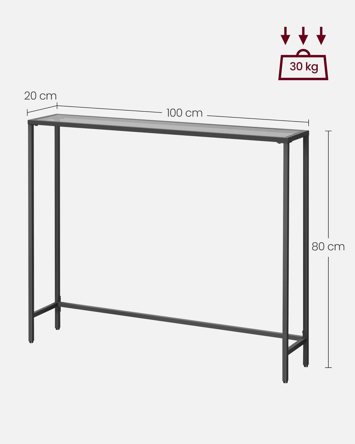 Beistelltisch in Schwarz ca. 100,5x80x20 cm - Schwarz, Trend, Glas/Metall (100,5/80/20cm) - MID.YOU