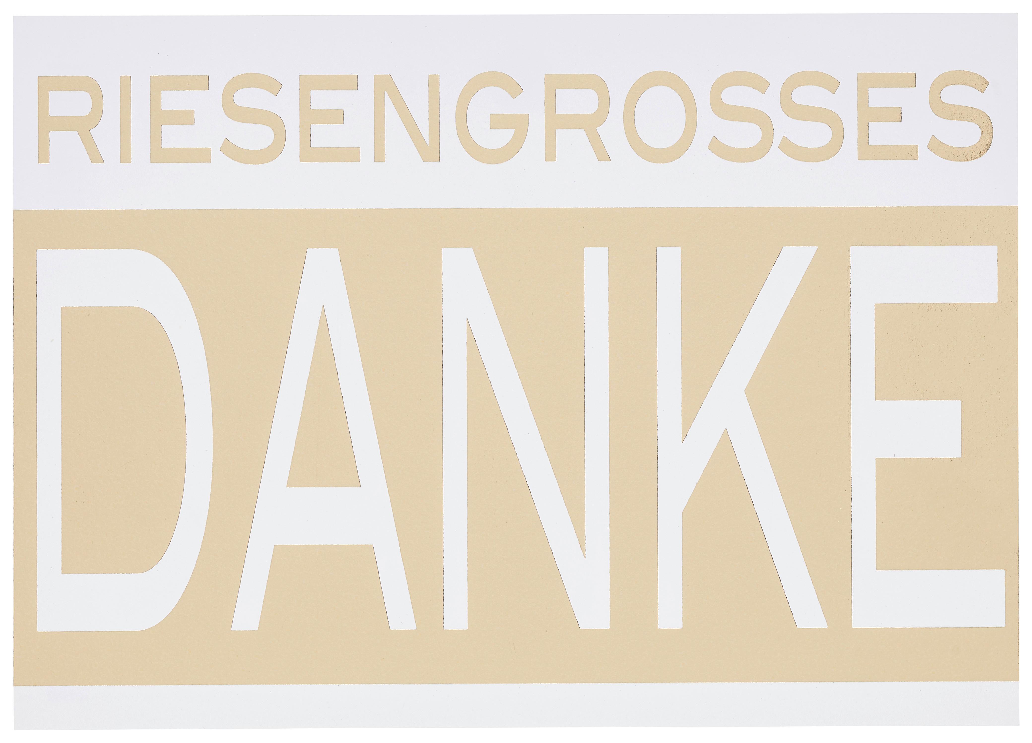 Postkarte Rießengroßes Danke - Goldfarben/Weiß, Papier (14,8/10,5cm)