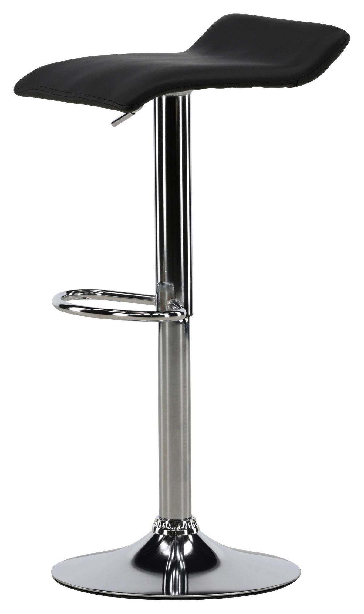 BARHOCKER-SET JONNA - Silberfarben/Schwarz, Design, Textil/Metall (38/84/38cm) - Livetastic