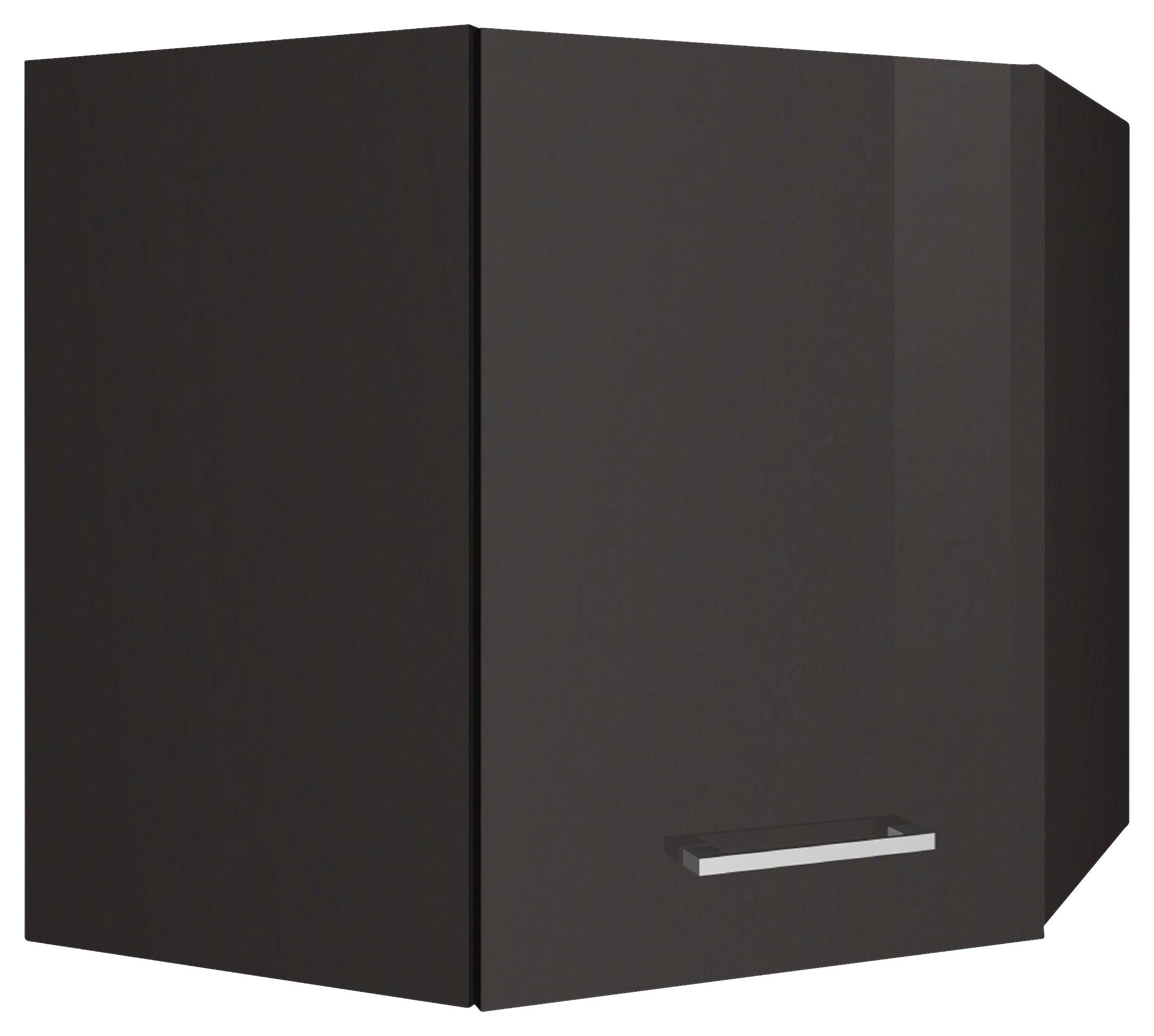 Eckoberschrank Mailand Graphitfarben - Silberfarben/Graphitfarben, MODERN, Holzwerkstoff/Metall (60/57/60cm) - Held