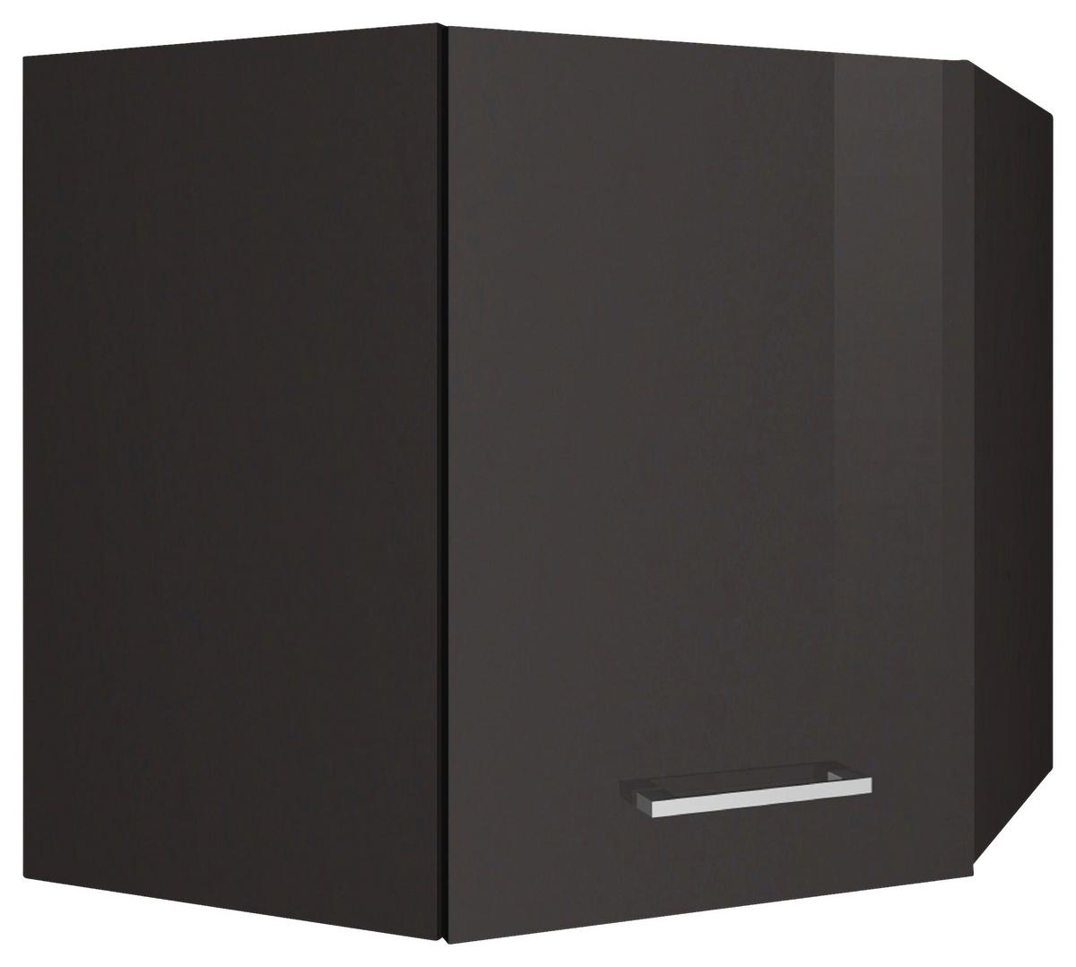 Eckoberschrank Mailand Graphitfarben - Silberfarben/Graphitfarben, MODERN, Holzwerkstoff/Metall (60/57/60cm) - Held