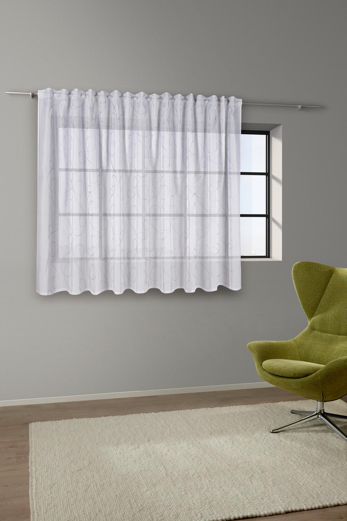 Končana Zavesa Marion Store 1 - bela/antracit, Moderno, tekstil (300/145cm) - Modern Living