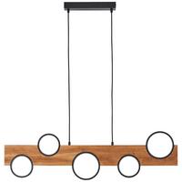 LED-Hängeleuchte Cheesy Hellbraun/Schwarz max. 34 Watt - Hellbraun/Schwarz, Natur, Holz/Metall (100/6/150cm) - Brilliant