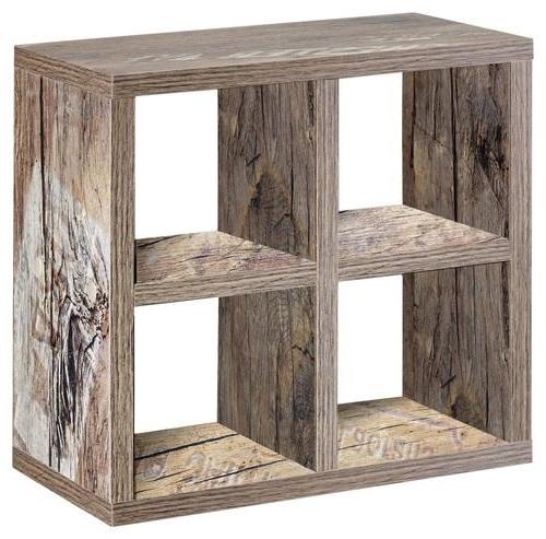 Wandregal "Pisa" , weiß - Eichefarben, Basics, Holzwerkstoff (31/30,8/17,6cm) - MID.YOU