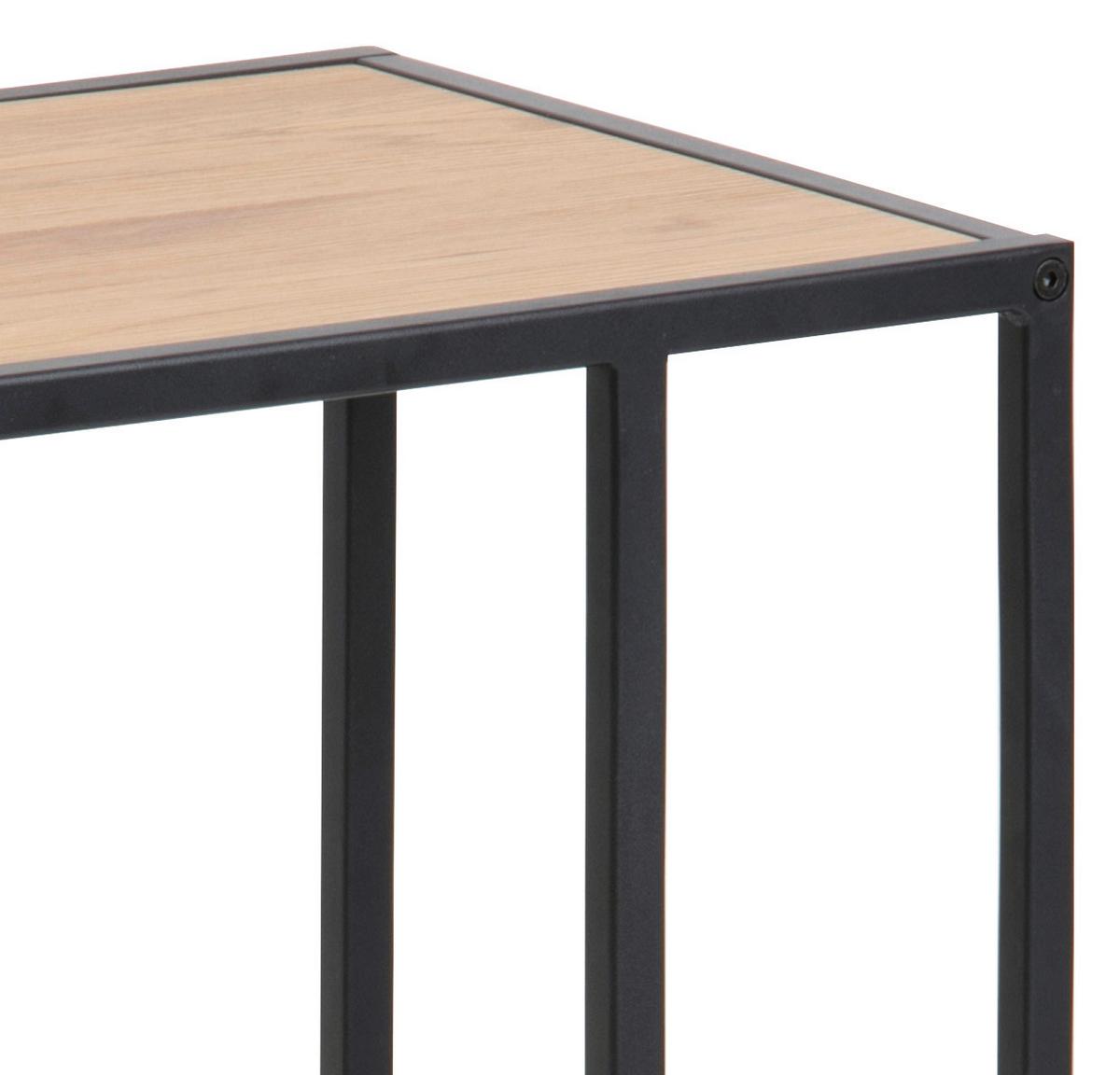 STOLIK BOCZNY SEAFORD - kolor dębowy/czarny, Trend, materiał drewnopochodny/metal (43/35/63cm) - Xora