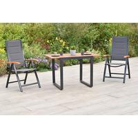 GARTENSET PAXOS - Graphitfarben/Akaziefarben, MODERN, Holz/Textil - Gardenson