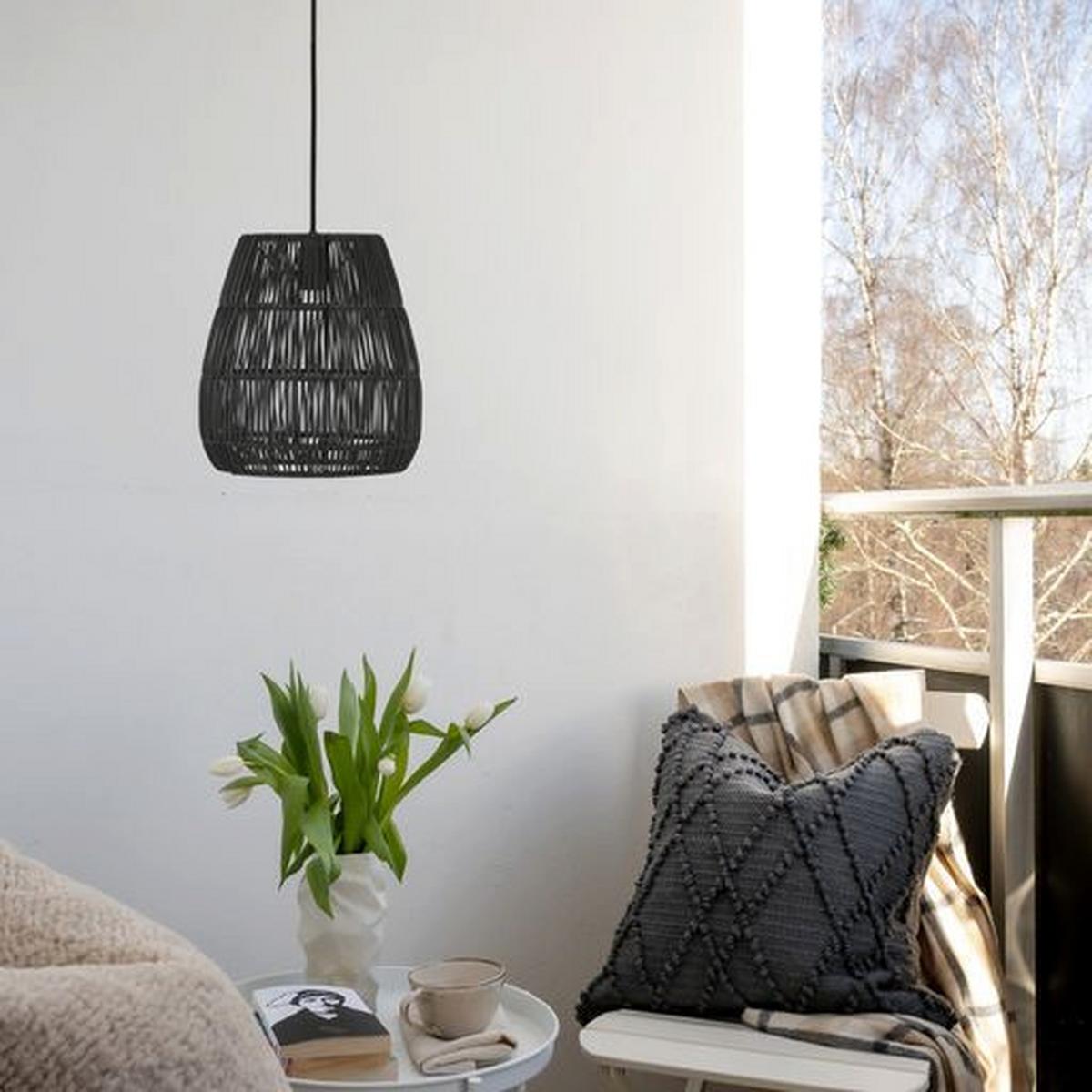 Außenhängeleuchte Saigon Schwarz max. 15 Watt - Schwarz, Basics, Kunststoff (28/28/30cm)