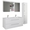 Badezimmer Budasi 4-tlg. ca. 145 cm Weiß - Alufarben/Weiß, MODERN, Keramik/Holzwerkstoff (145cm) - MID.YOU