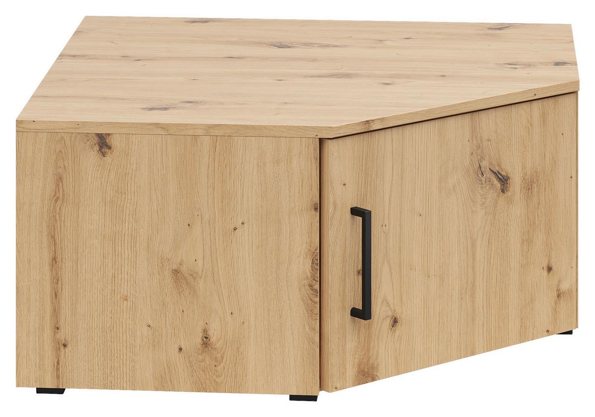 Aufsatzschrank Multistauraum Eiche Artisan - Schwarz/Eiche Artisan, Modern, Holzwerkstoff/Kunststoff (71,5/35/71,5cm) - Premium Living