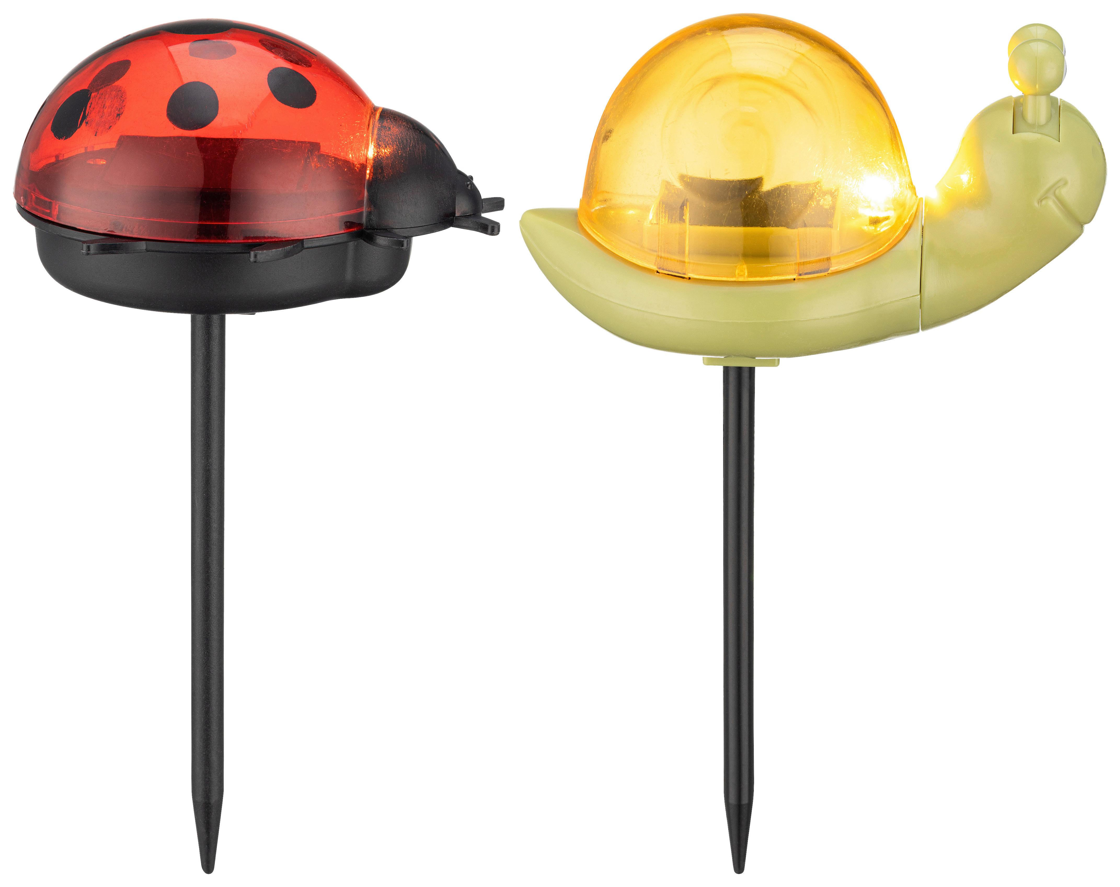 Solarleuchte Mario diverse Motive - Rot/Orange, ROMANTIK / LANDHAUS, Kunststoff - Mömax