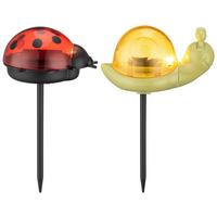 Solarleuchte Mario diverse Motive - Rot/Orange, ROMANTIK / LANDHAUS, Kunststoff - Mömax