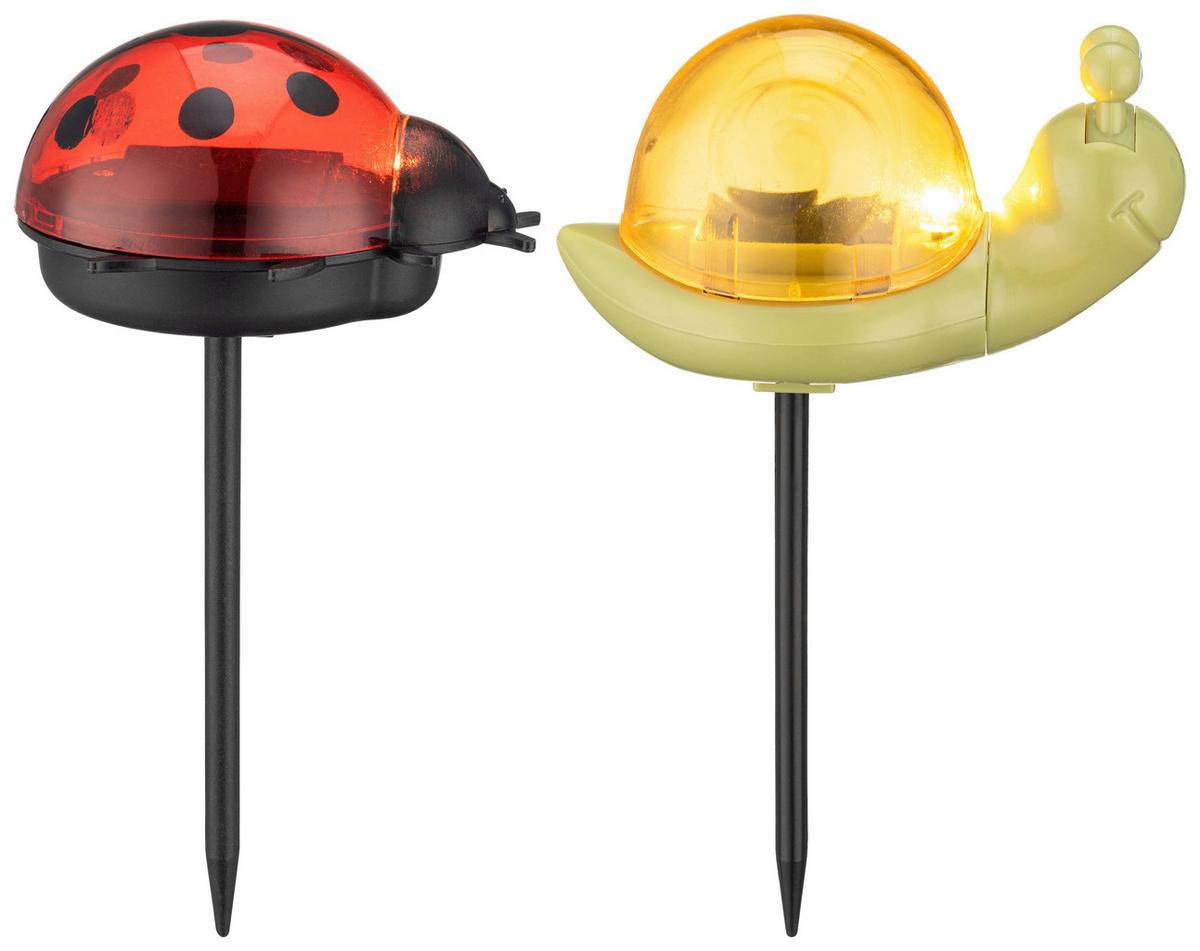 Solarleuchte Mario diverse Motive - Rot/Orange, ROMANTIK / LANDHAUS, Kunststoff - Mömax