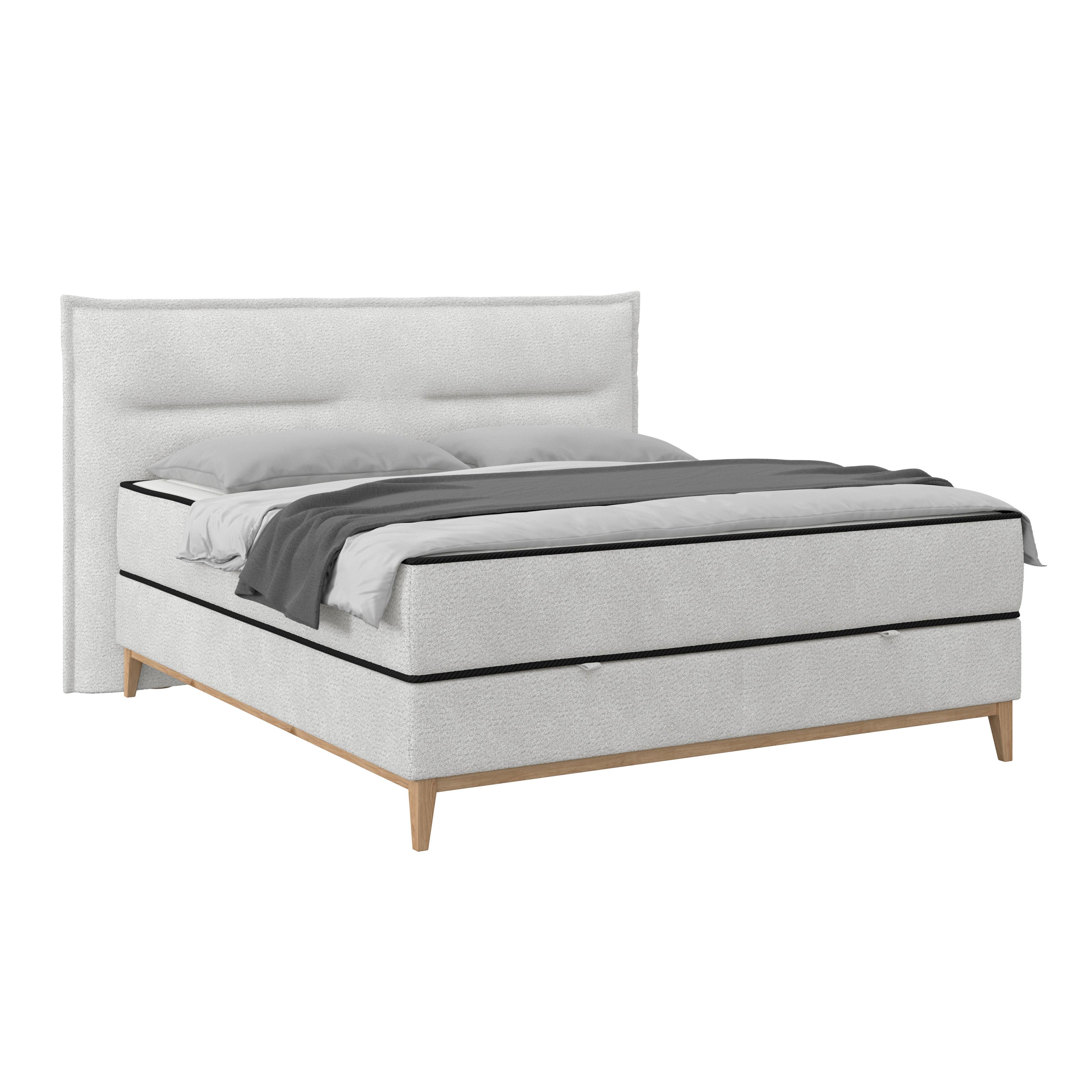 Pat box SMILE - argintiu, Konventionell, lemn/metal (180/200cm) - Premium Living