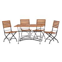 Vrtni Set Lindau, 5-Delni Set - antracit/barve akacije, Basics, kovina/les (120/75/80cm) - Gardenson
