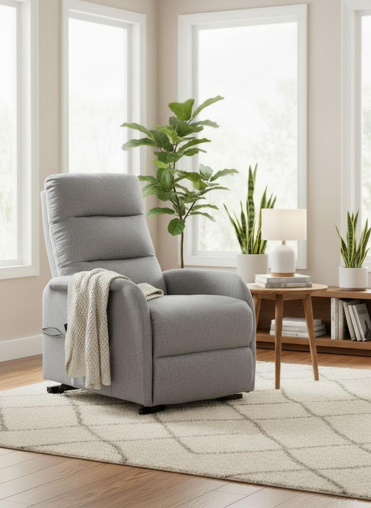 Počivalnik Luxo, Siva - siva/črna, Design, kovina/umetna masa (68/100/94cm) - Livetastic