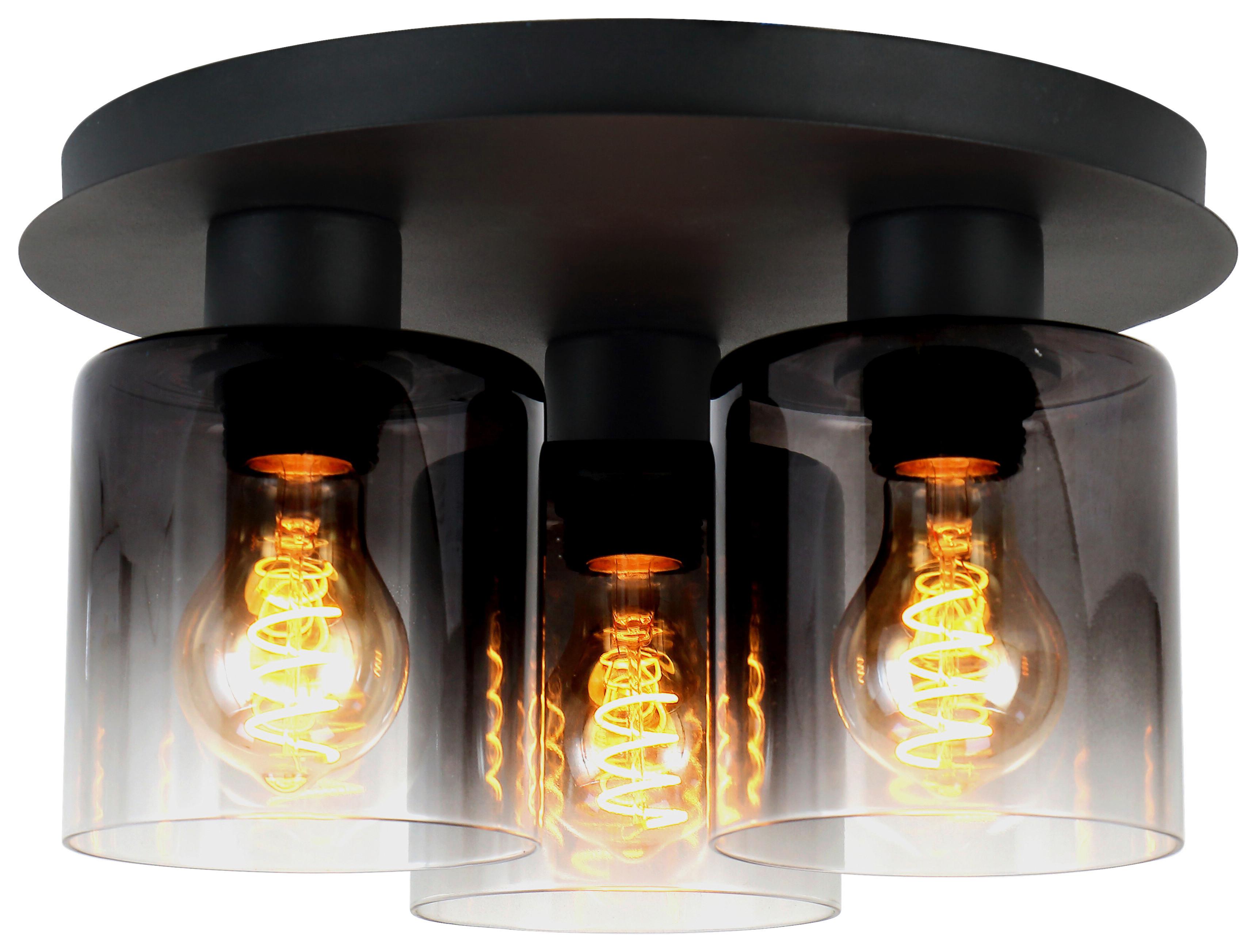TAKLAMPA ESTELLE - svart, Modern, metall/glas (32/18,5cm) - Mömax