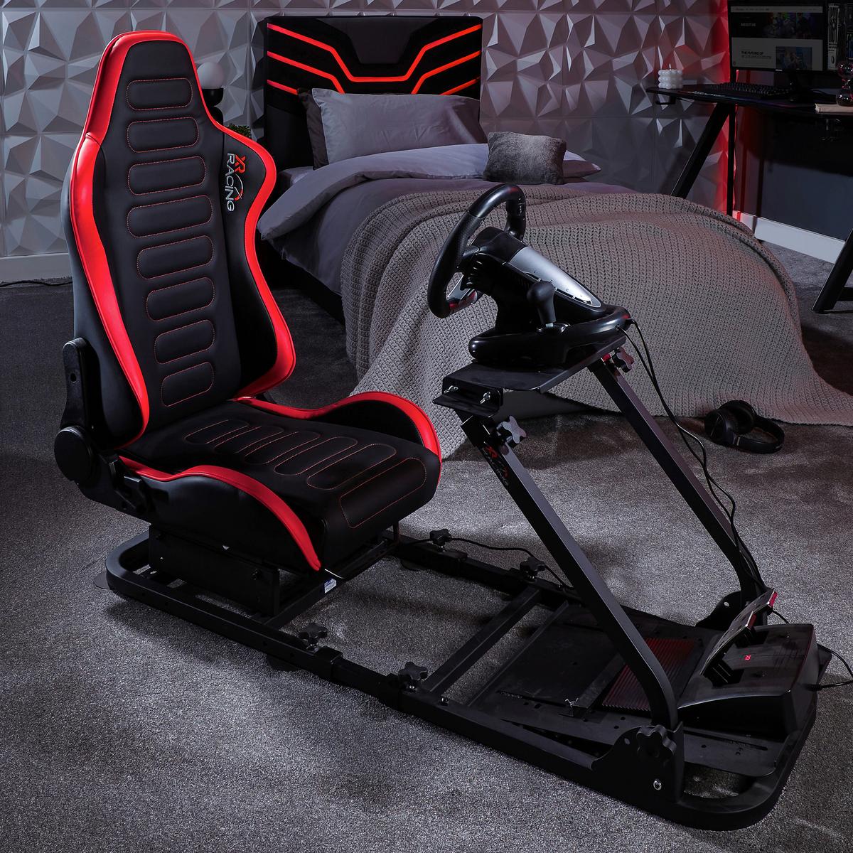 Gamingsessel XR Racing ca. 63x53x83cm Rot/Schwarz - Rot/Schwarz, MODERN, Leder/Holzwerkstoff (63/53/83cm) - X Rocker