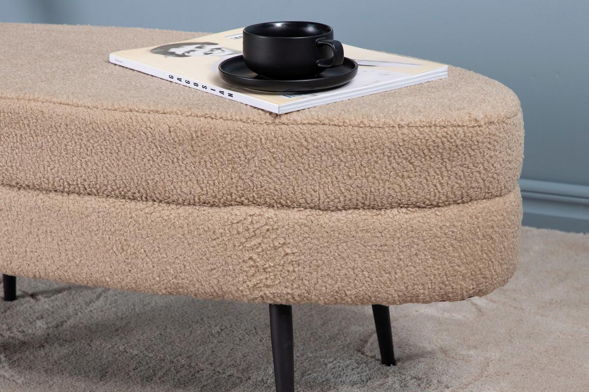 HOCKERBANK OTTO - Beige/Schwarz, Design, Textil/Metall (100/41/40cm) - Livetastic