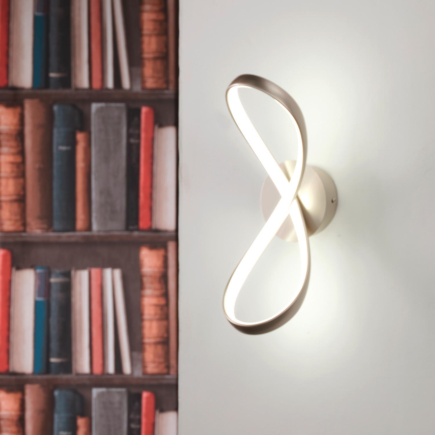 Wandleuchte Infinity Silberfarben max. 12 Watt - Silberfarben, Design, Metall (15/15/34cm)