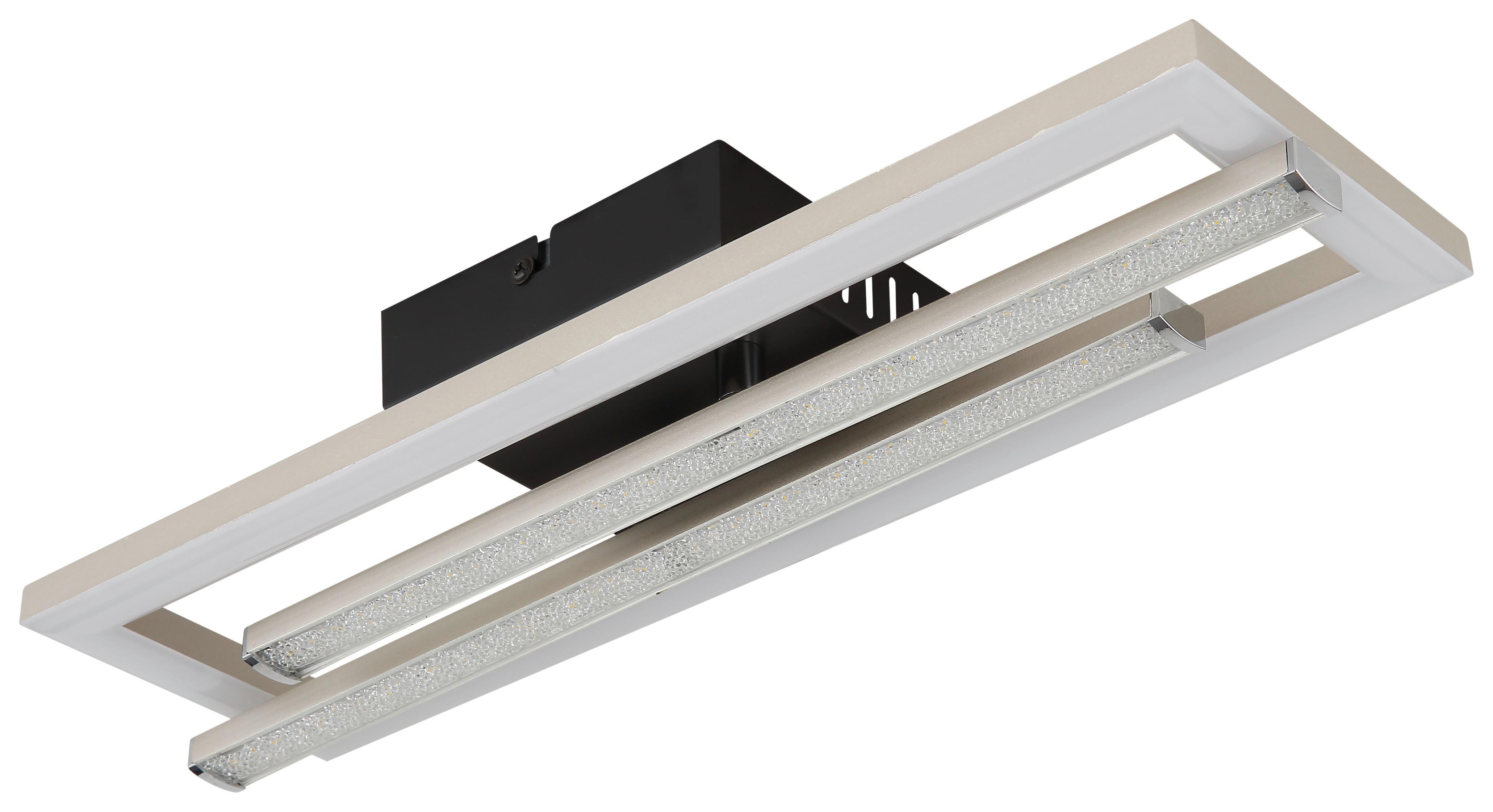 Led Stropna Svjetiljka Wina - boje nikla/prozirno, Moderno, metal/plastika (40/37,5/6,3cm) - Mömax