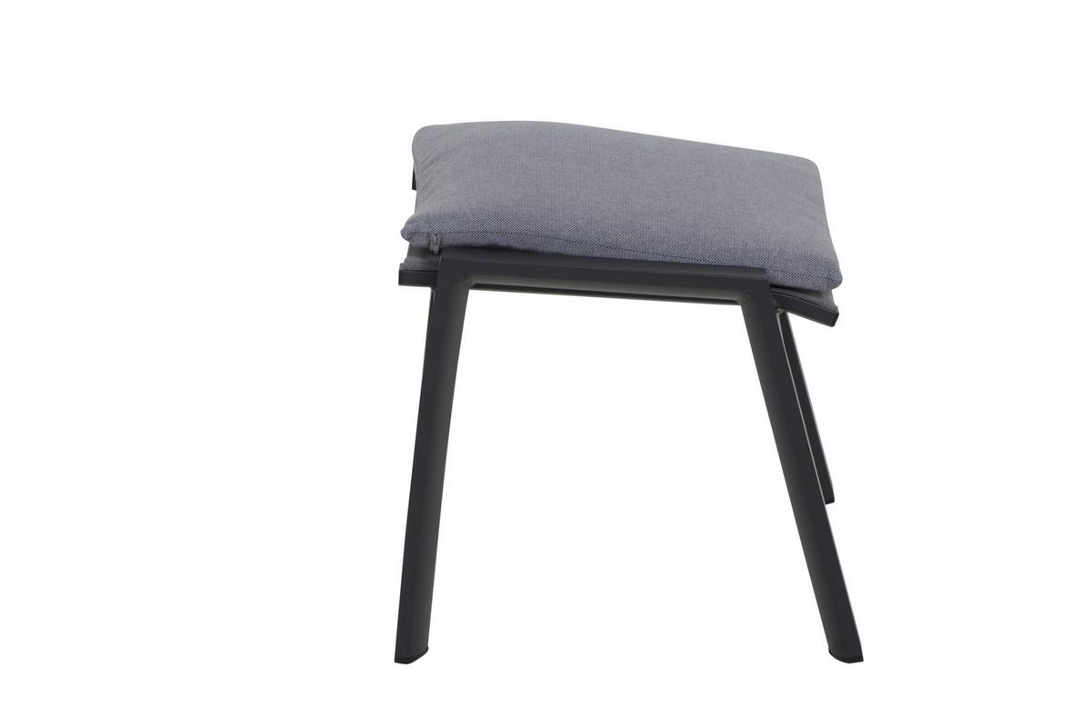 Gartenhocker Valencia Anthrazit - Anthrazit, Basics, Kunststoff/Textil (57/44,5/49,5cm) - Siena Garden