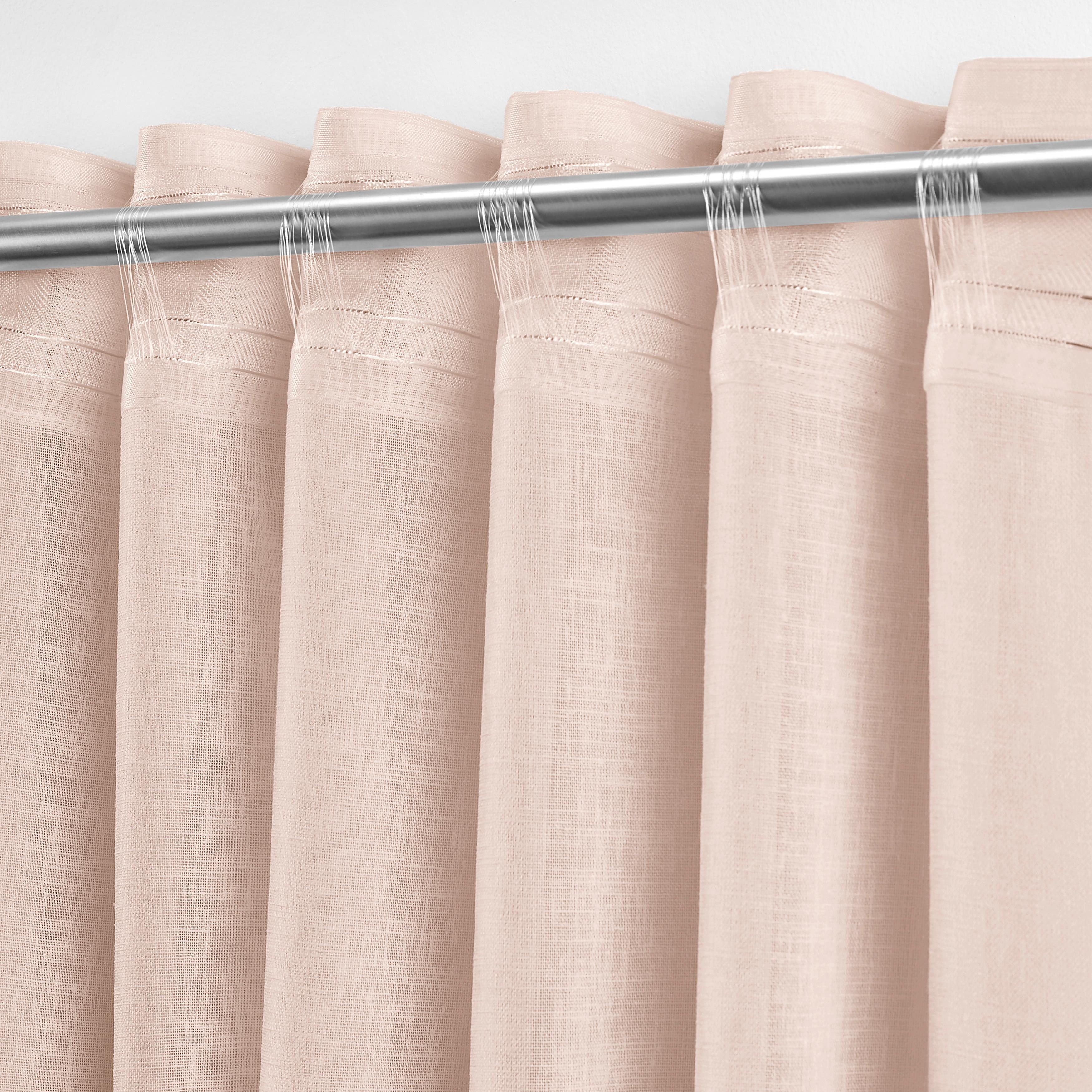 GARDINLÄNGD SIGRID -EXT- - rosa, Romantik / Lanthus, textil (140/245cm) - Premium Living