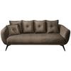 3-Sitzer-Sofa Baggio Braun Velours - Schwarz/Braun, MODERN, Holz/Textil (236/94/103cm) - Livetastic