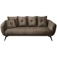 3-Sitzer-Sofa Baggio Braun Velours - Schwarz/Braun, MODERN, Holz/Textil (236/94/103cm) - Livetastic